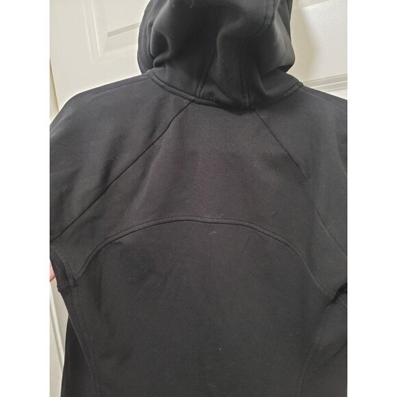 Athleta Black Zip-Up Hoodie Sweatshirt With Drawstring Hood Size L - Picture 5 of 16